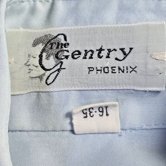 Vintage The Gentry Phoenix Light Blue Ruffle Front Shirt 16-35, Men's Large - Picture 4 of 10
